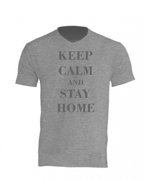 T-Shirt V Ausschnitt KEEP CALM AND DRINK WEINE - Kopie